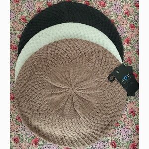 3pc. Set Round Beanie Berets